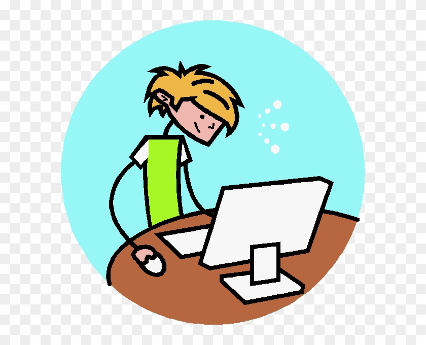 Cartoon Playing On Computer #935995