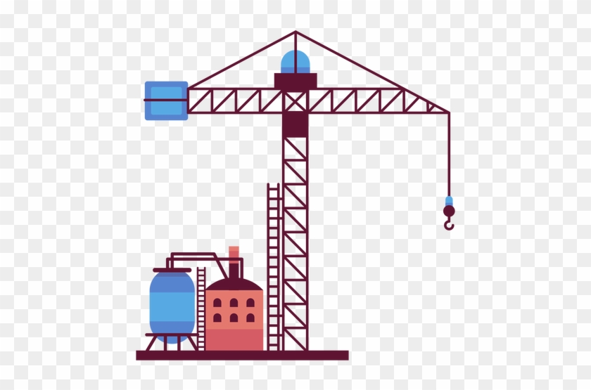Factory And Industrial Tower Crane Transparent Png - Crane #936068