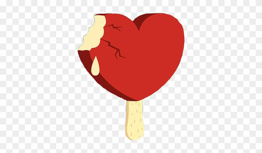 Love Heart Popsicle Icecream Food Ice Cold Stick Broken - Love Heart Popsicle Icecream Food Ice Cold Stick Broken #936151