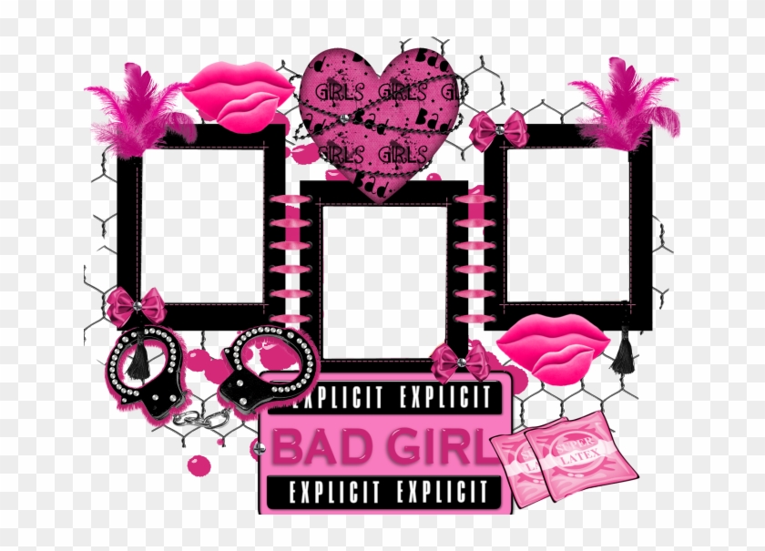 Pink Bad Girl Frame - Girls Photo Frame Png #936398