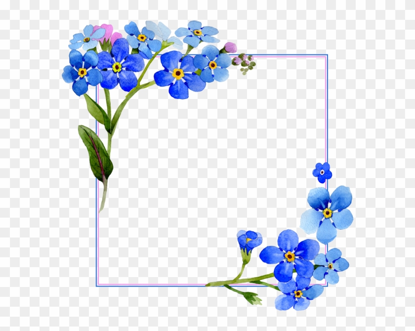 Flores Acuarela Cover Vector Frame Gratis Png Y Psd - Marcos De Flores En Png #936405