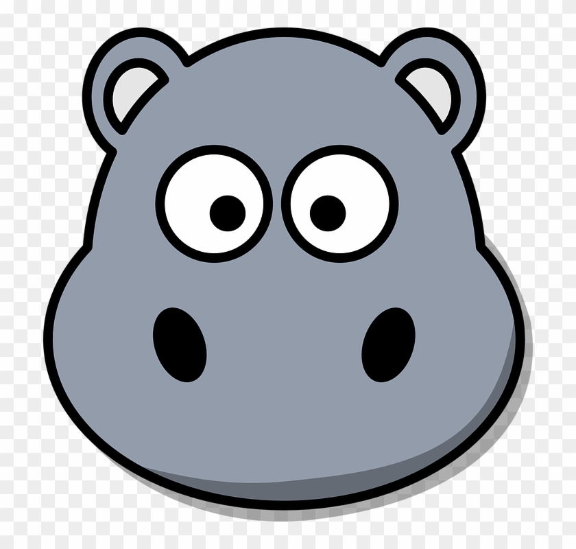 Cute Cartoon Animals Pictures 22, Buy Clip Art - Cartoon Hippo Face #936485