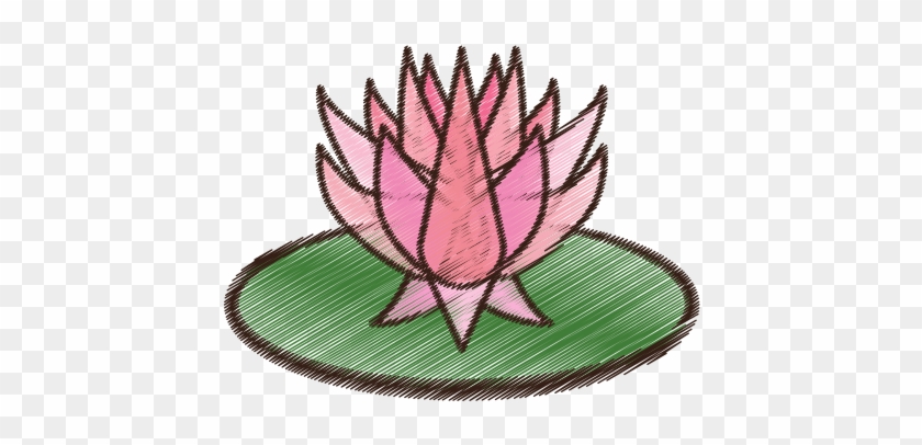 Cute Flower Lotus Leaf Icon Design - Vector Graphics #936575