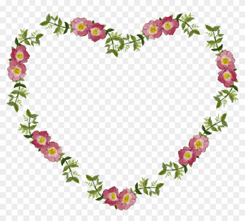 Floral Flower Frame Heart Png Image - Flower Heart Frame Png #936673