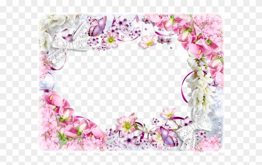 Pink Flower Frame - Pink Floral Frame #936676