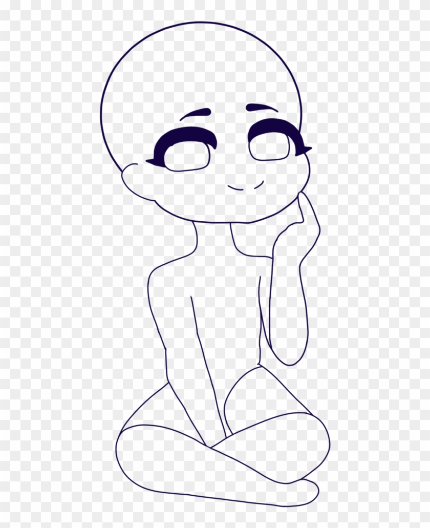 Free Chibi Base Sitting Down By Swordmasterqueen - Molde Chibi #936689