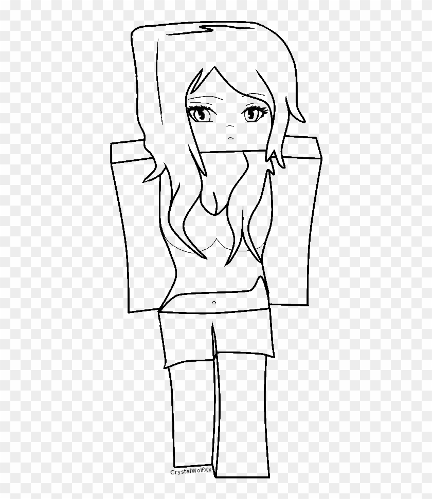 28 Collection Of Minecraft Girl Drawing - Minecraft People Coloring Pages #936718