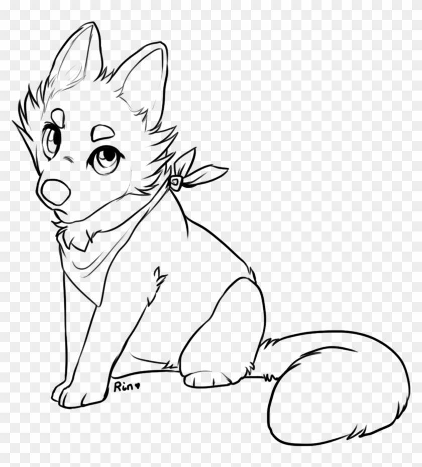 Lines Free Use Fox Wolf Cub By Rinermai - Outline Of A Wolf #936738