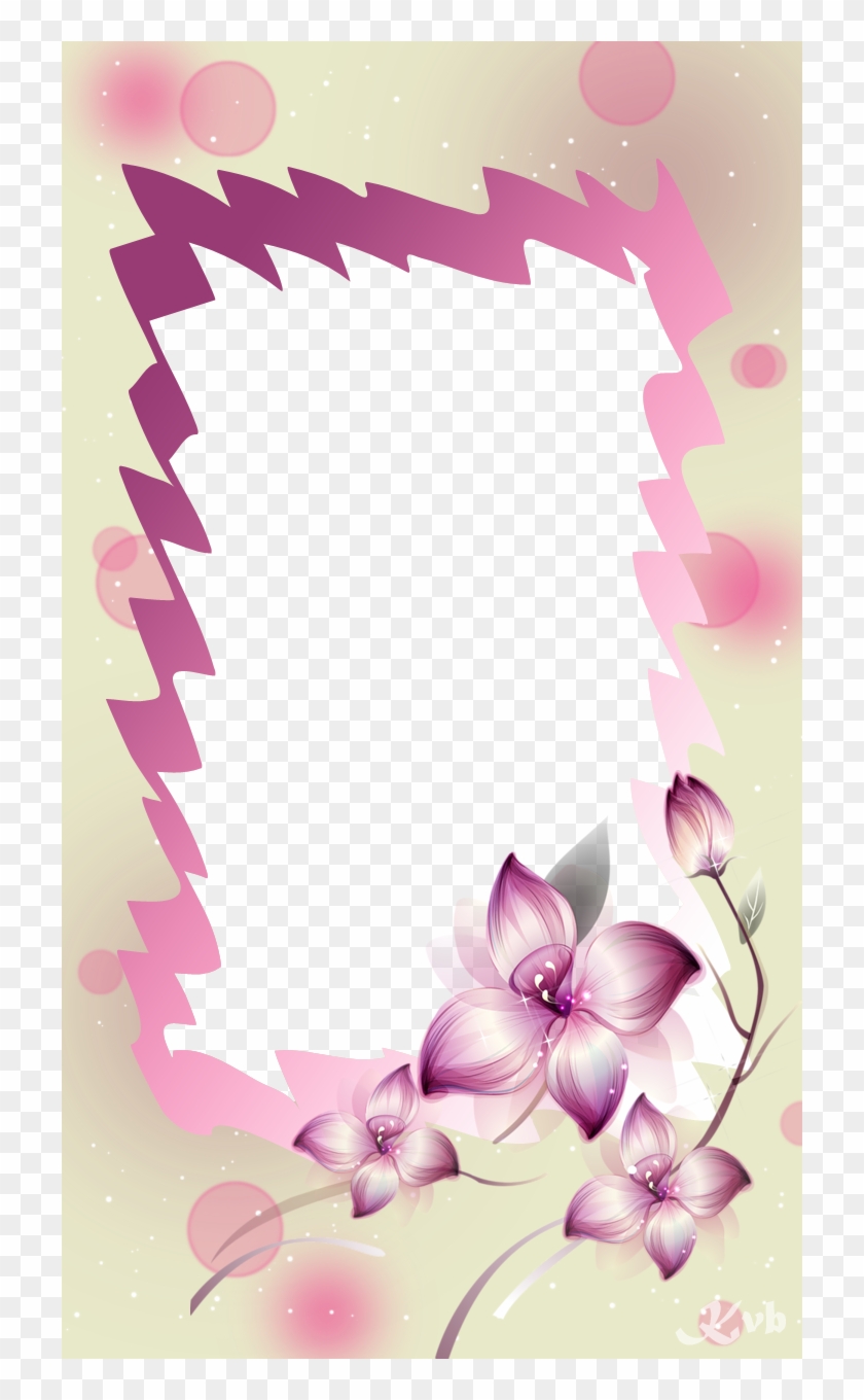 Purple Flower Frame - Efeito Flores Png #936834