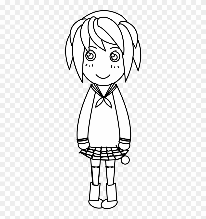 Anime Character Art 30 Black White Line Art 999px 87 - Character Clipart Black And White #936889