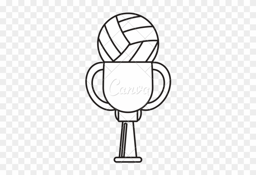 Trophy Of Volleyball - Basketball Outline #936897