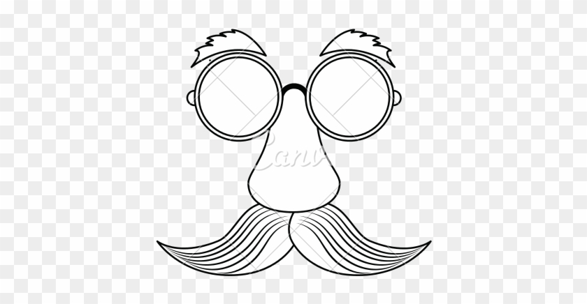 Old Man With Glasses And Beard Vector Icon Illustration - Line Art #937019