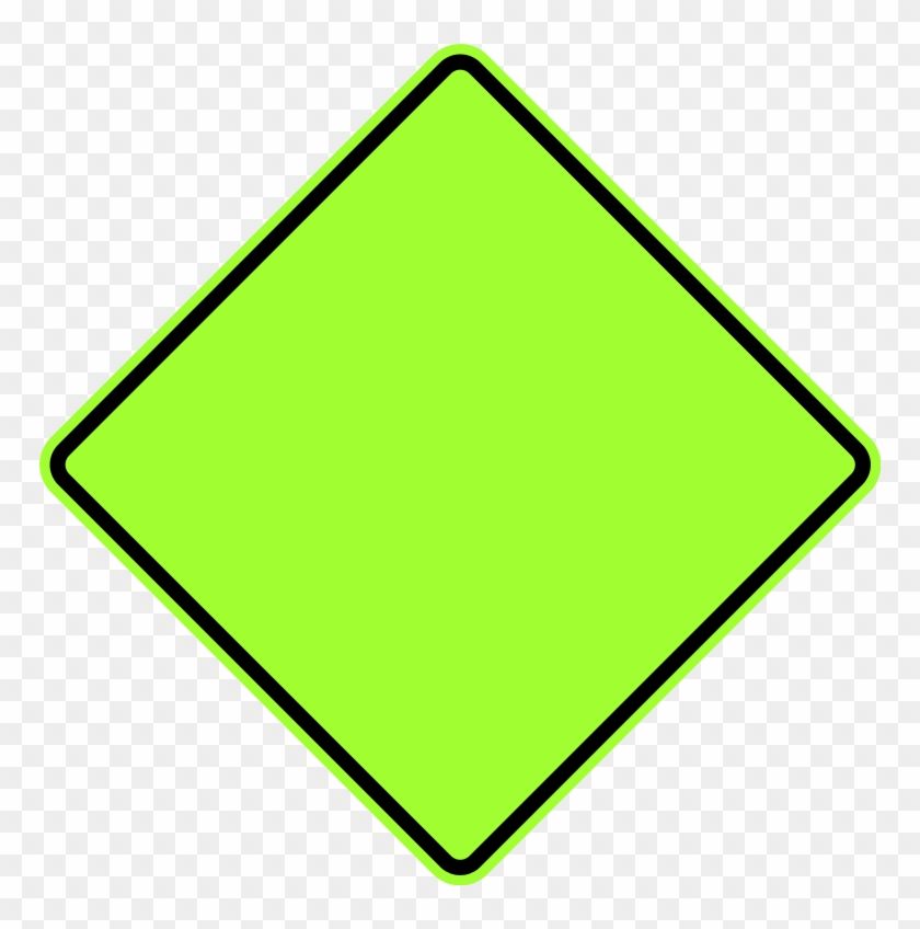 Diamond Warning Sign - Green Diamond Road Sign #937040