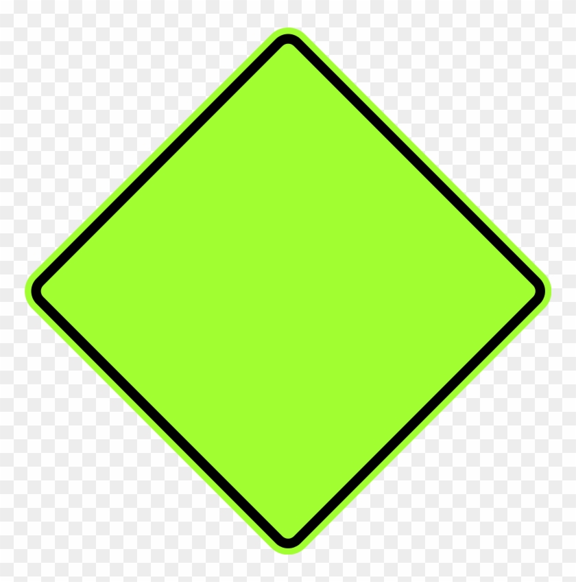Diamond Warning Sign - Green Diamond Road Sign #937040