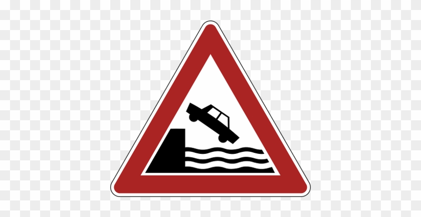 Danger Warning River Bank Road Sign - Caution River Sign #937042