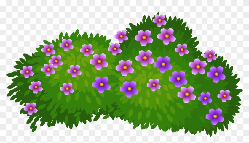 Shrub Flower Drawing Clip Art - Flower Bush Clipart #937075