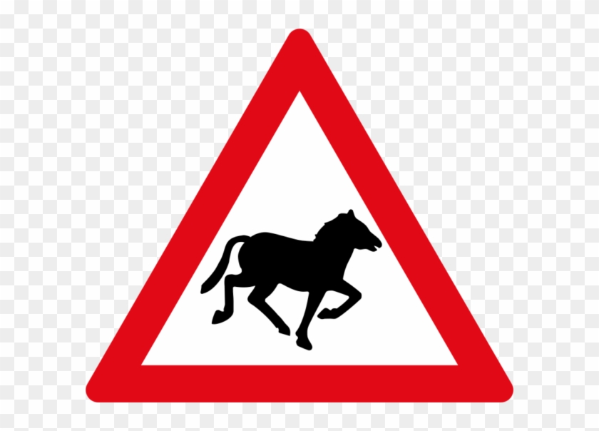 Domestic Animals Horses - School Crossing Road Sign #937077