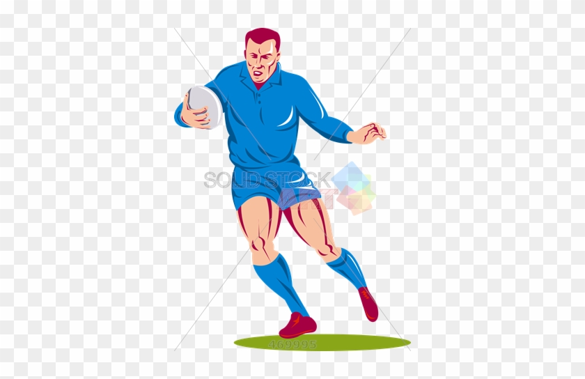 Stock Illustration Of Retro Cartoon Rendering Of Rugby - Rugby Player #937209