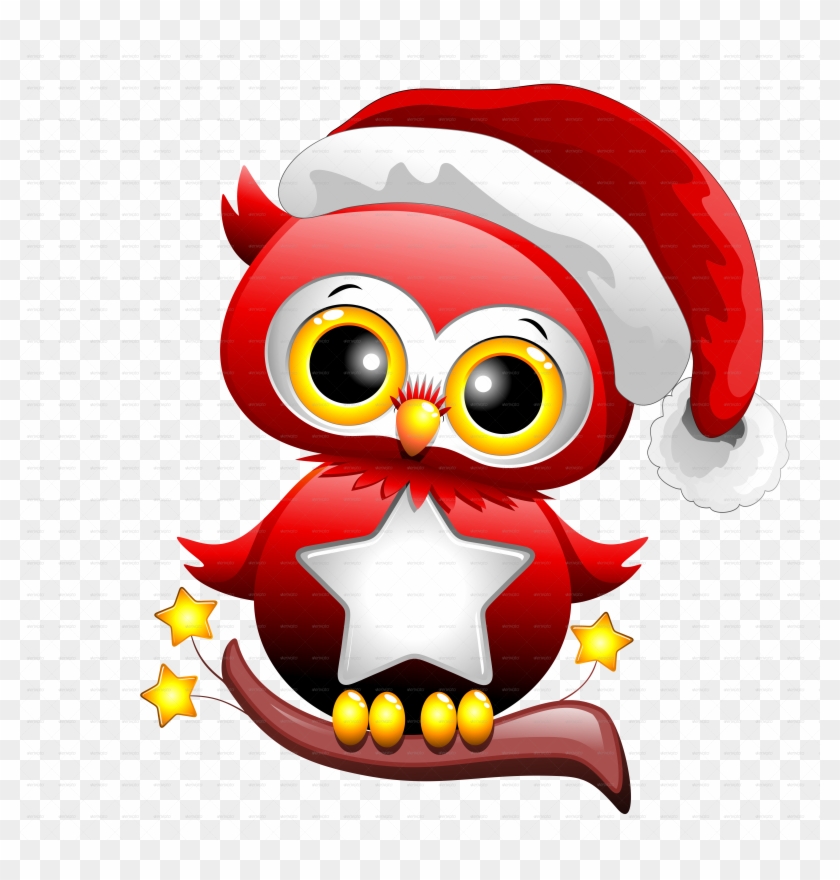 1 Baby Owl Christmas Santa Png 5000 - Cartoon Owl With Heart #937569