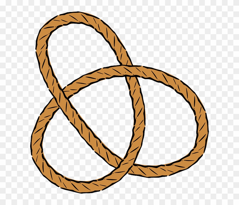 Trinity Knot, Pretzel, Trefoil, Line, Rope, Knots, - Rope Clipart #937606