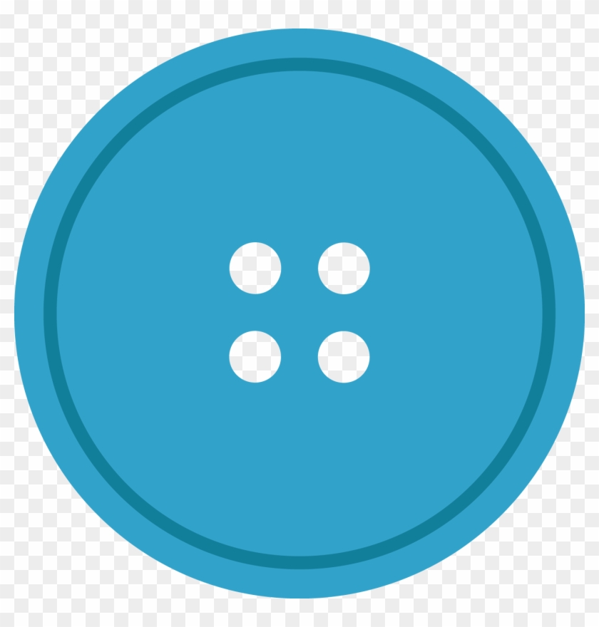Blue Round Cloth Button With 2 Hole Png Image - Blue Sewing Button Png #937684