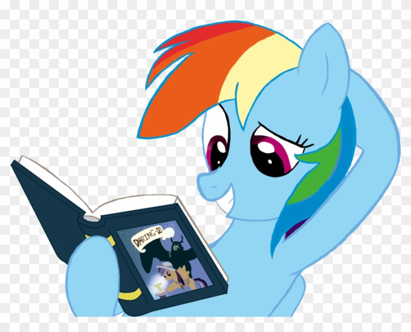 Rainbow Dash Reads A New Book - Cartoon #937844