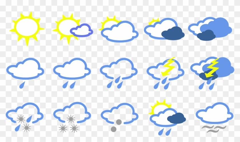 Icons Depicting Various Sorts Of Weather - Weather Symbols #937995