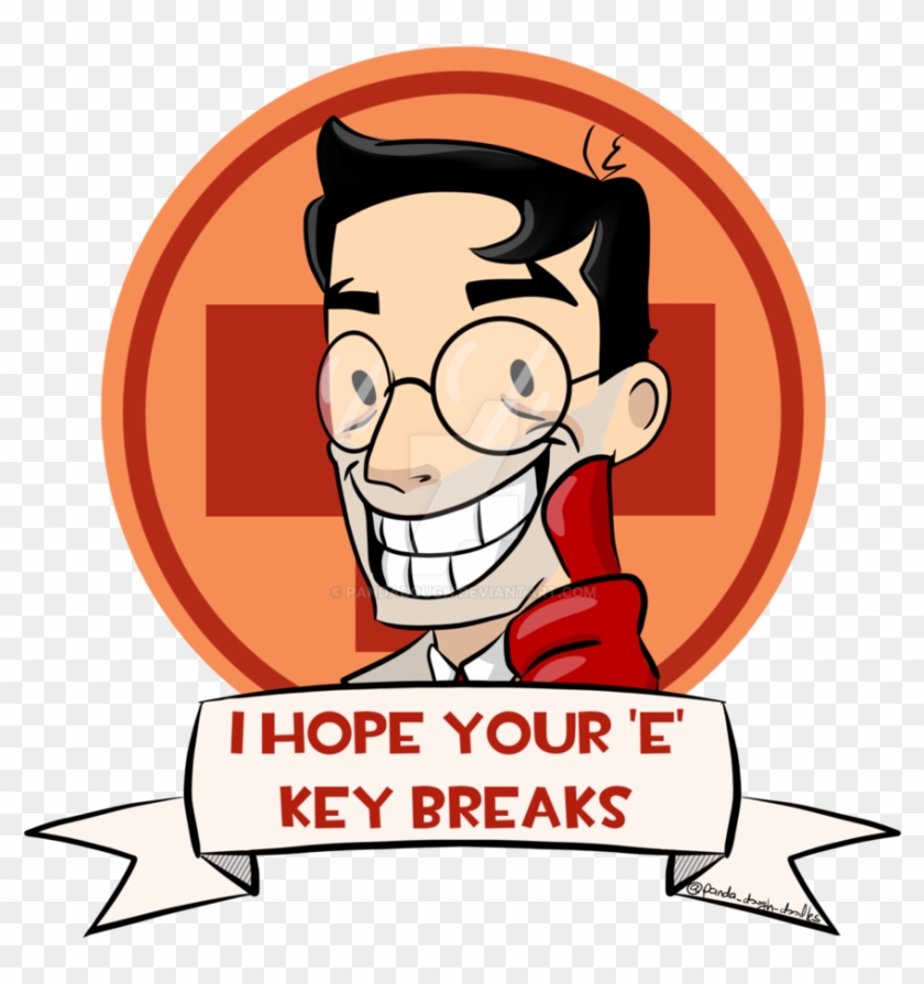 Red Medic- I Hope Your E Key Breaks By Pandadough - Cartoon #938244