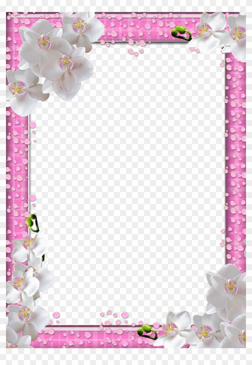 White Frame Png - Pink Flowers Frames Png #938393