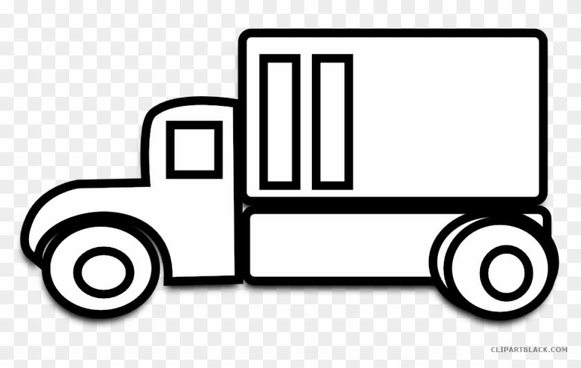 Truck Line Art Transportation Free Black White Clipart - Black And White Pic Of Truck #938417