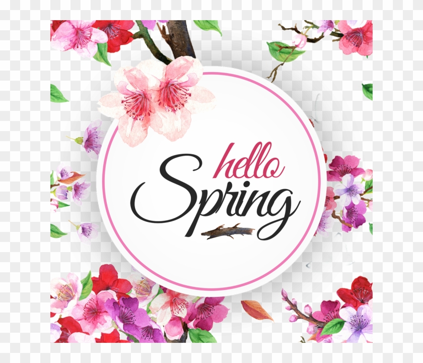 Spring Floral Frame With Flowers Pattern Background, - Spring #938480
