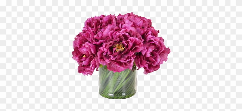 Magenta Peony Bouquet In Acrylic Water Glass Vase By - Creative Displays, Inc. Magenta Peony Bouquet In Acrylic #938544
