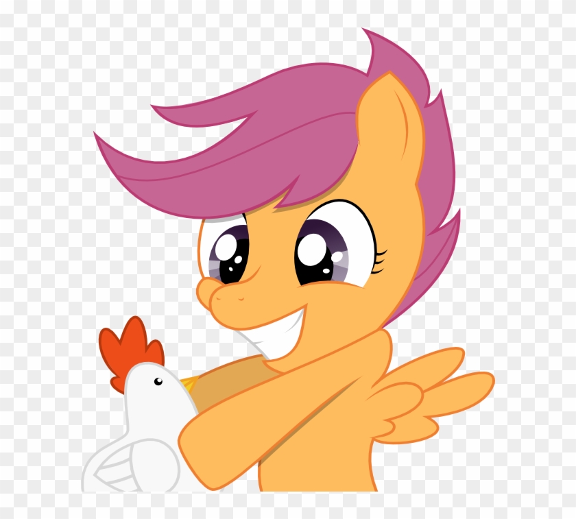 The-croolik, Bird, Chicken, Happy, Safe, Scootaloo, - Cartoon #938659