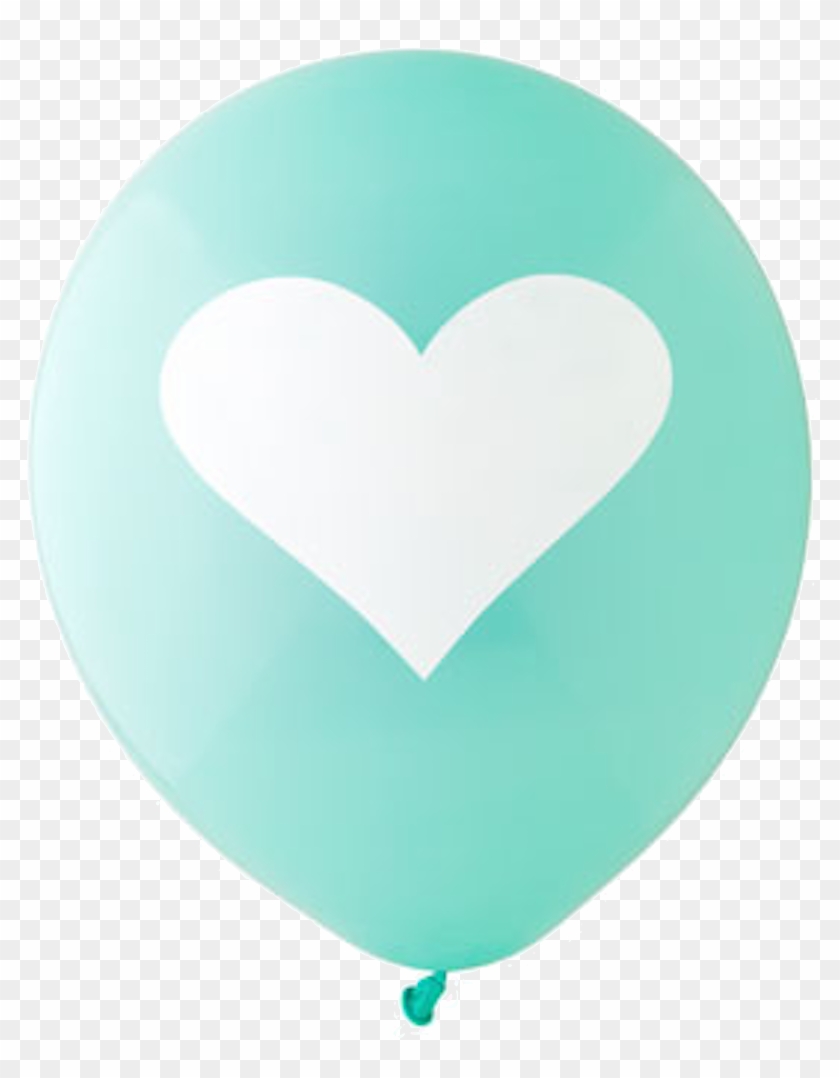Aqua & White Heart Balloons - Bonjour #938746
