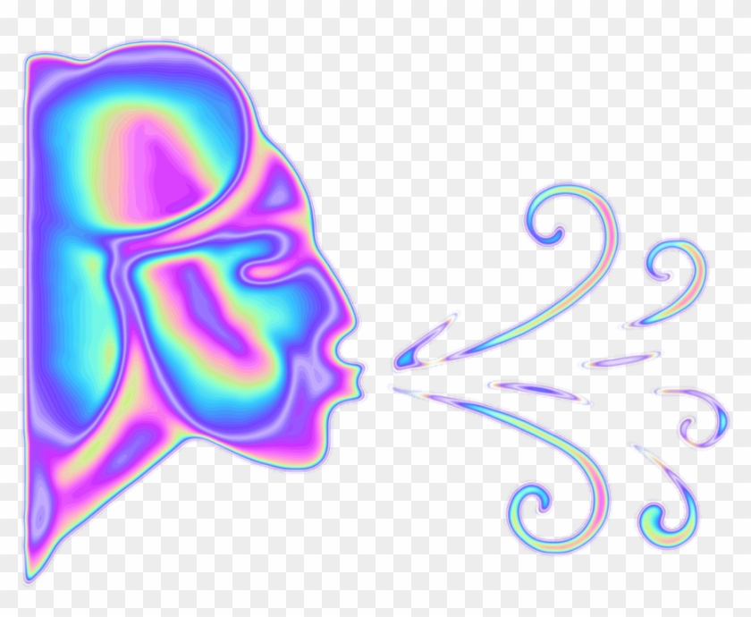 Holo Holographic Blowing Emoji Smoke Wind Freetoedit - Tumblr #939036