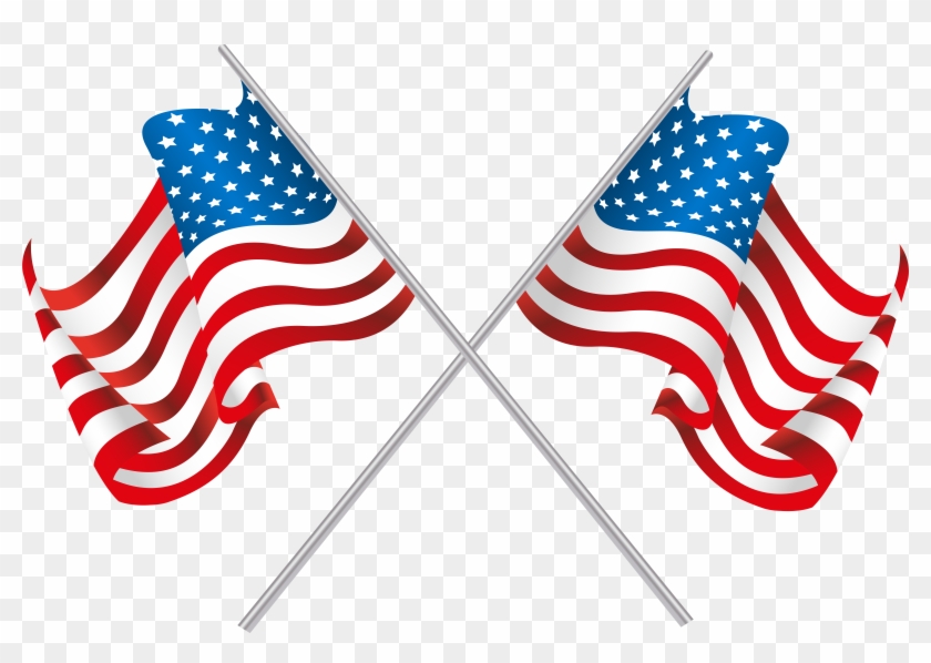 Usa Crossed Flags Png Clip Art Imageu200b Gallery Yopriceville - Crossed American Flags Png Clip Art #939072