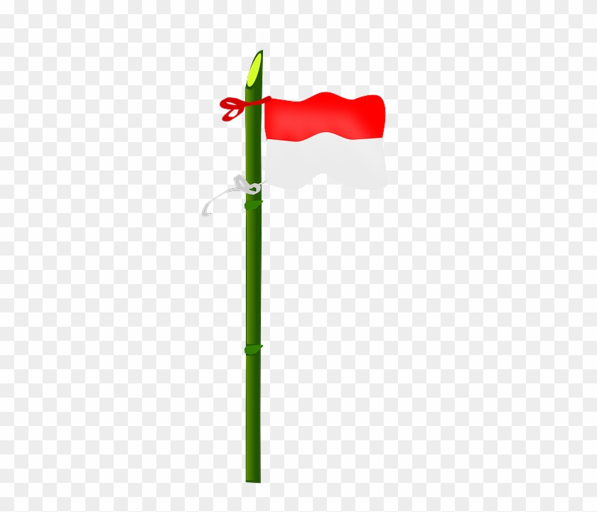 Flagpole, Bamboo, Flag, Indonesia, National - Indonesian Flag Clip Art #939078