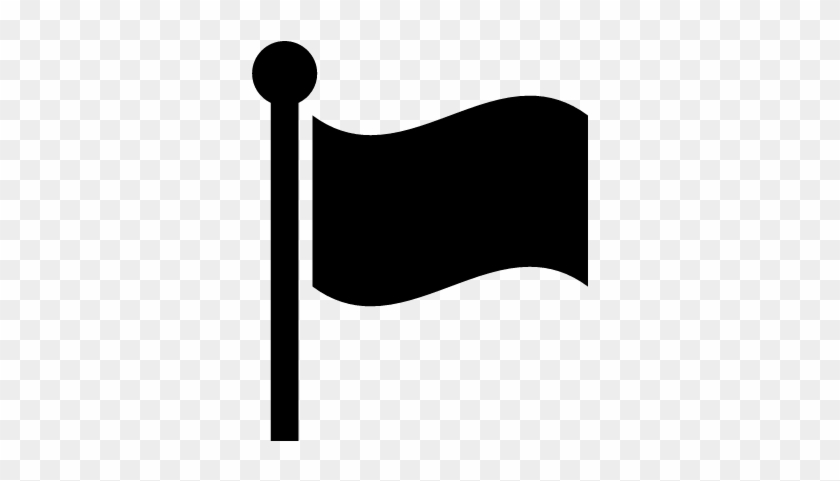 Flag Pole With Black Flag Vector - Flag Icon Black #939090