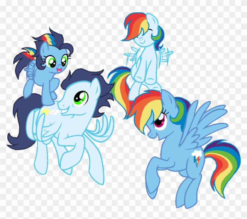 My Little Pony Rainbow Dash And Soarin Kids - Mlp Family Flight Base #939160
