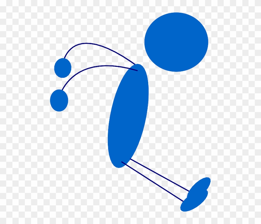 Blue, Stick, Symbol, People, Man, Men, Jumping - Blue Stickman #939181