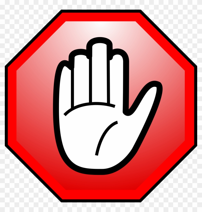 Adblocker - Stop Hand Yellow Png #939222