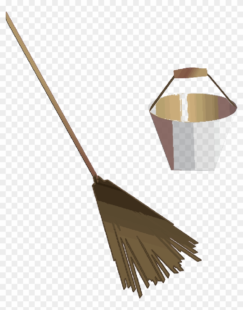 Cartoon, Tools, Broom, Bucket, Free, Cleaning, Clean - Broom Clip Art #939319