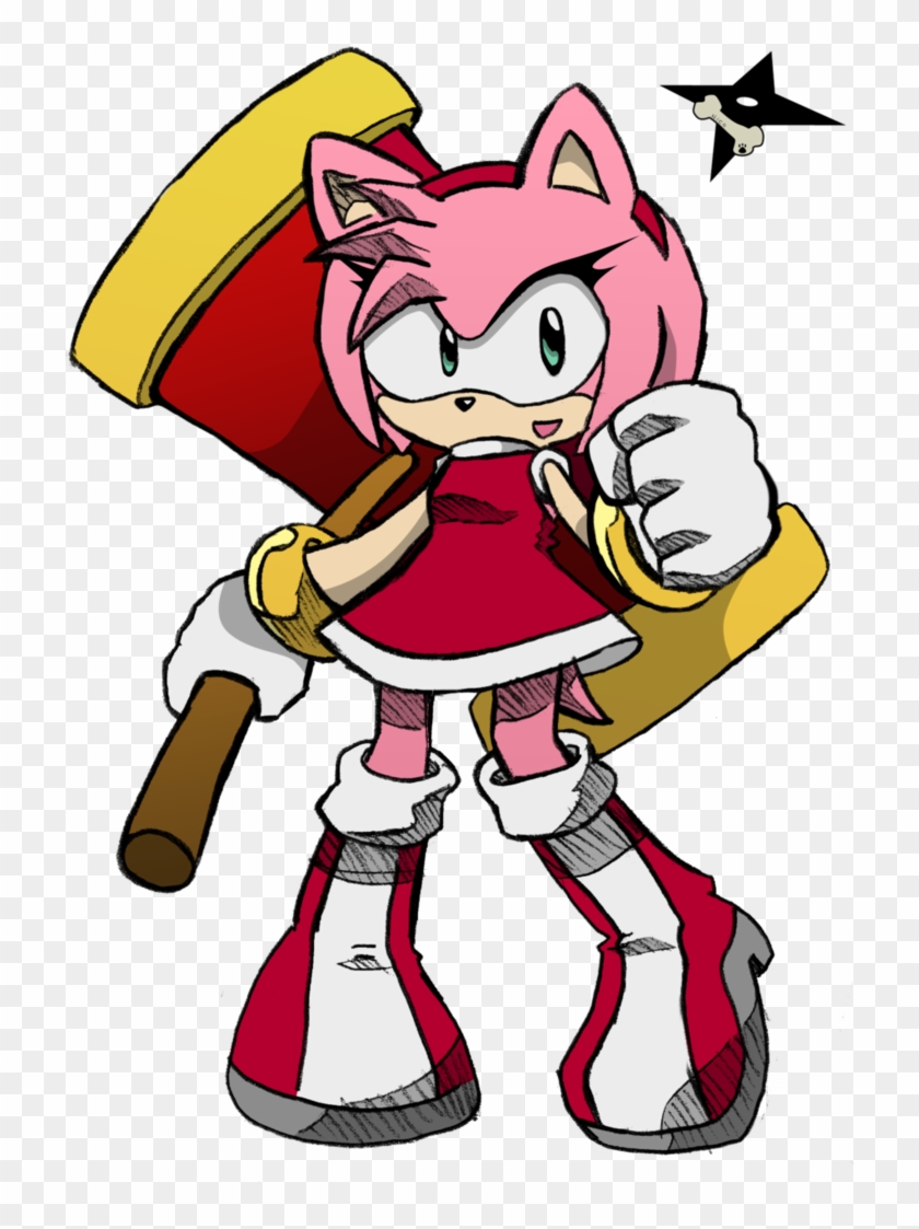 Personajes Mios - - Dibujos De Amy Rose Con Su Martillo - Free Transparent  PNG Clipart Images Download