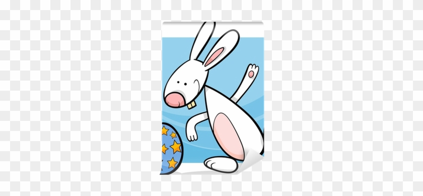 Funny Easter Bunny Cartoon Illustration Wall Mural - Easter Funhy #939418