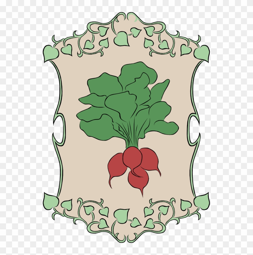 Gerald G Radishes In Border 555px - Clip Art #939554