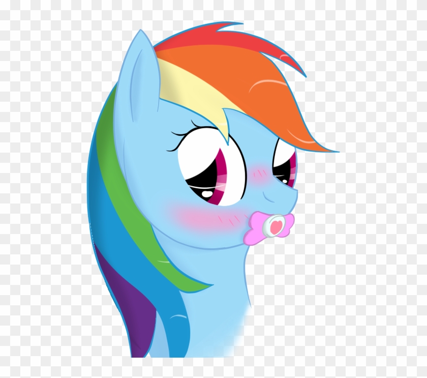 Ricktin, Blushing, Pacifier, Rainbow Dash, Safe - Cartoon #939583