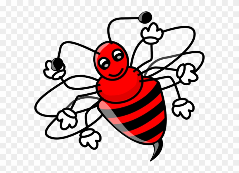 Honey Bee Cartoon Clip Art - Red Bee Cartoon #939788