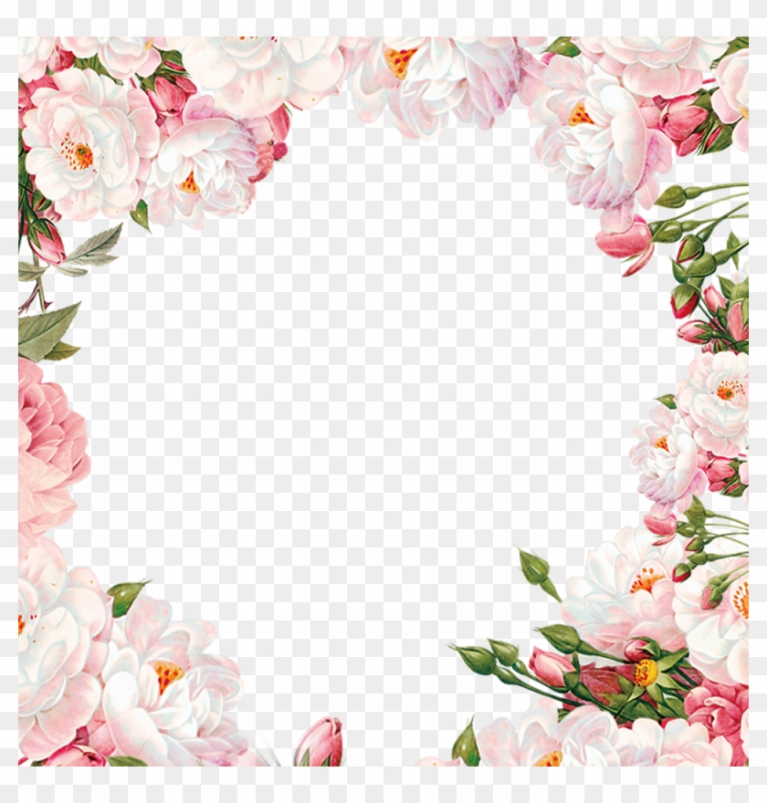 Hand Painted Flower Frame Material - Flower Frame Png Free #939917