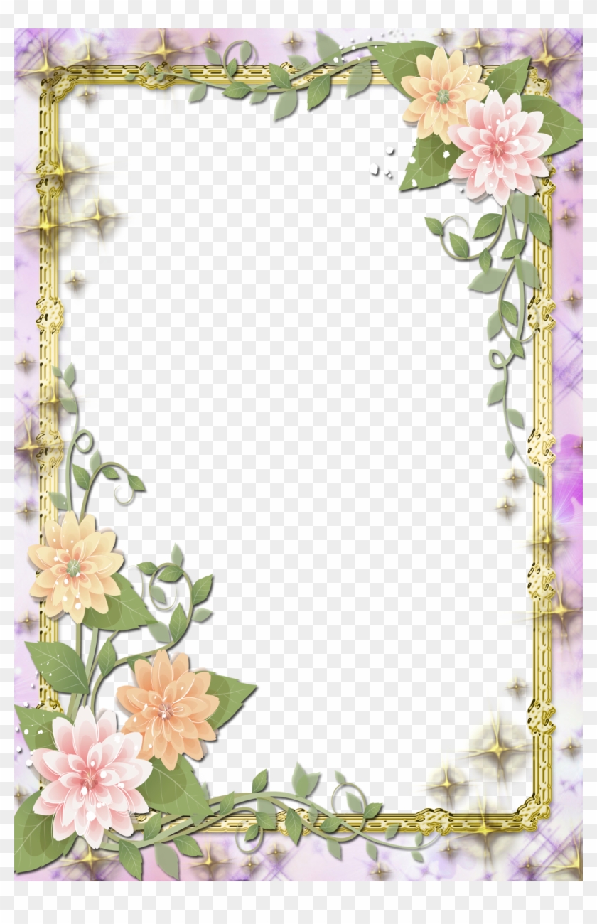 Transparent Flowers Frame - Flowers Borders And Design #939920