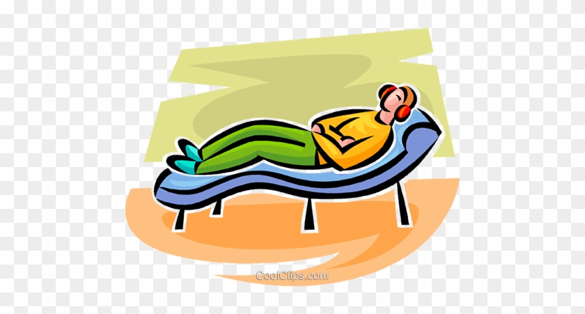 Person Lying On A Couch Royalty Free Vector Clip Art - Liege Clipart #939933